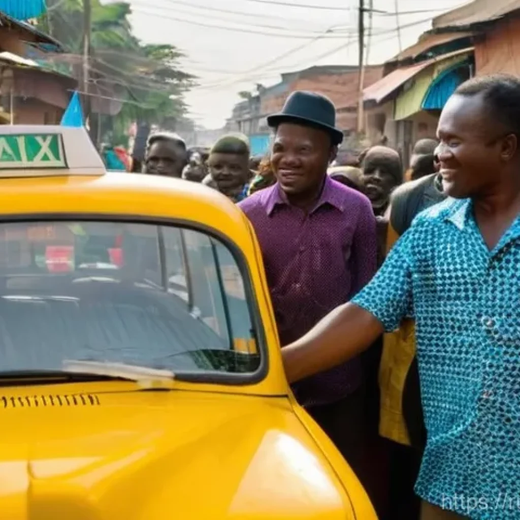 토고에서 택시 이용 요령 - **Prompt: A friendly bargaining scene for a taxi in Lomé, Togo.**
    A vibrant, sunlit street in Lo...
